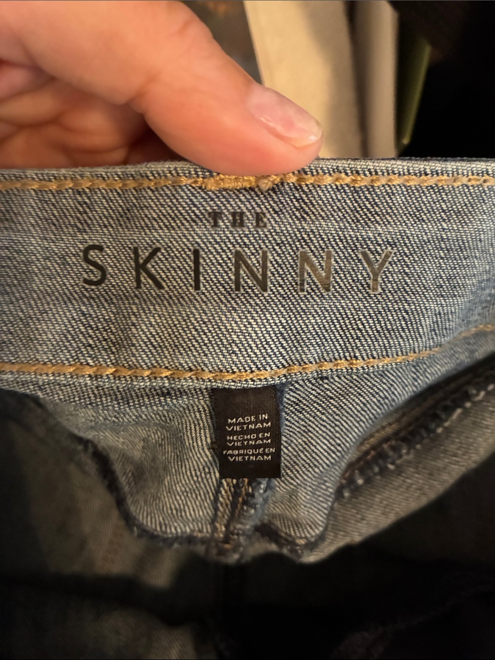 White House Black Market The skinny Distressed and sequined Blue Denim Jeans - Picture 9 of 12